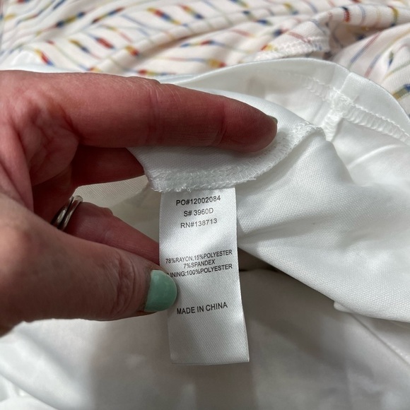 Doe & Rae White Striped Sleeveless Dress Size Medium Strappy Back - Picture 12 of 12